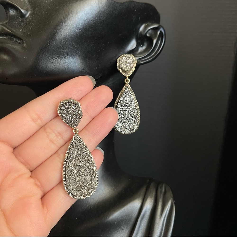 Bauble bar gold tone crystal marcasite dangle earrings
